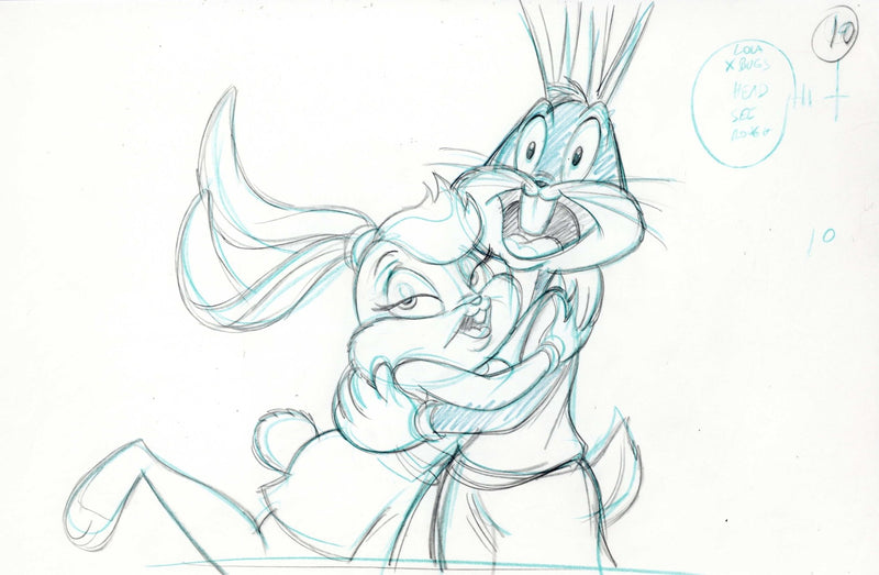 Space Jam Original Production Drawing: Lola and Bugs Bunny - Choice Fine Art