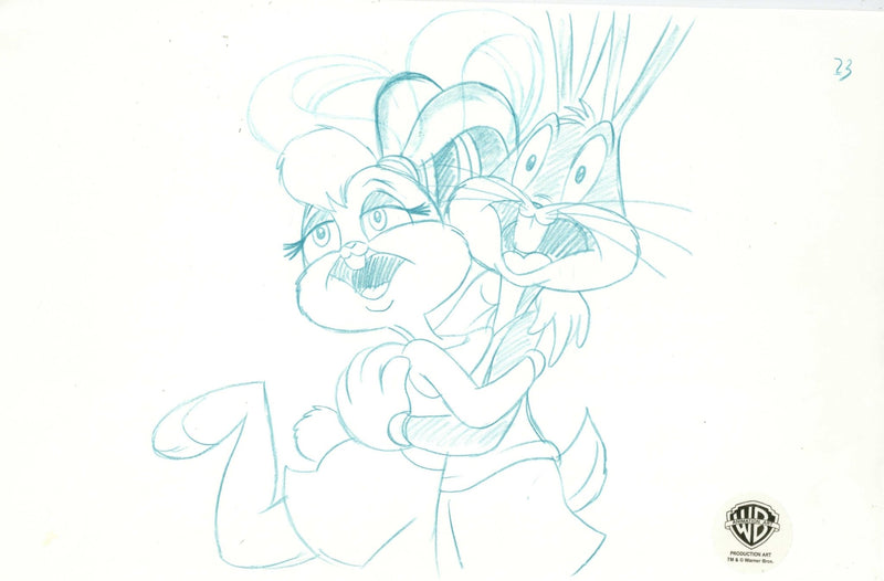 Space Jam Original Production Drawing: Lola and Bugs Bunny - Choice Fine Art