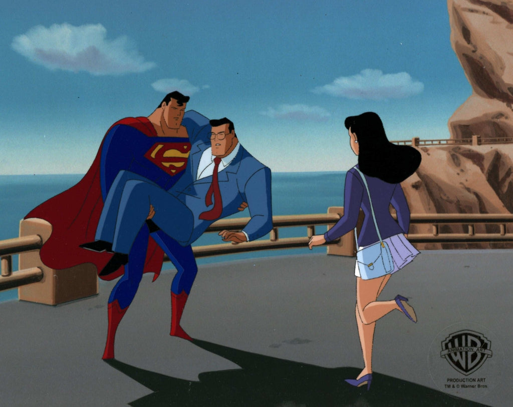 Superman the Animated Series Original Production Cel: Bizarro, Clark Kent, and Lois Lane - Choice Fine Art
