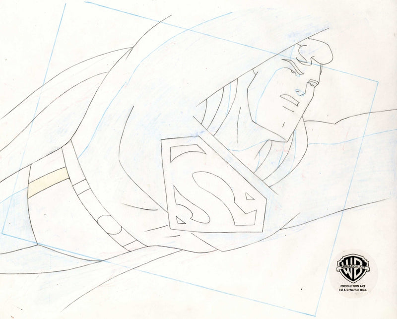 Superman the Animated Series Original Production Cel with Matching Drawing: Superman - Choice Fine Art