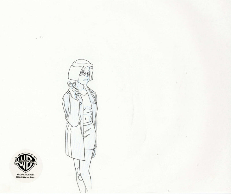 Superman the Animated Series Original Production Cel with Matching Drawing: Superman and Leslie Willis - Choice Fine Art