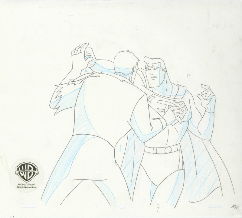 Superman the Animated Series Original Production Drawing: Superman and Metallo - Choice Fine Art