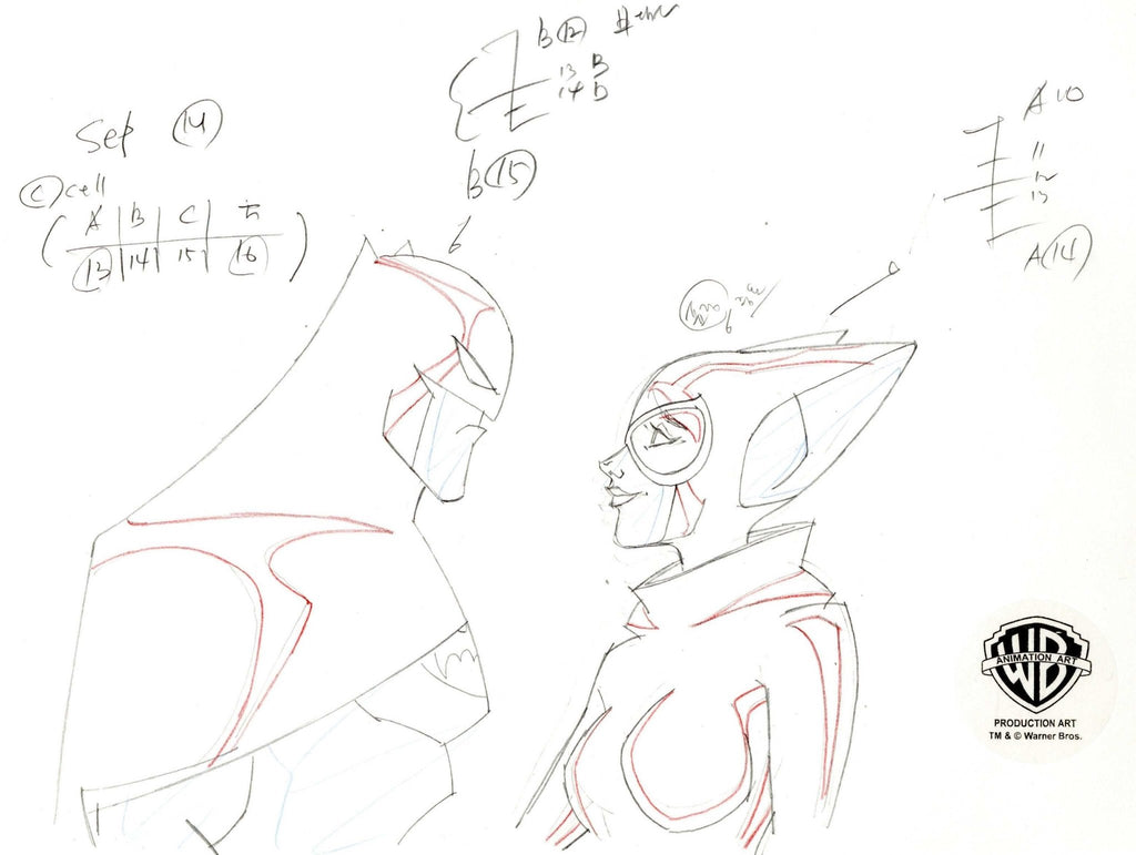 The Batman Original Production Drawing: Batman and Catwoman - Choice Fine Art