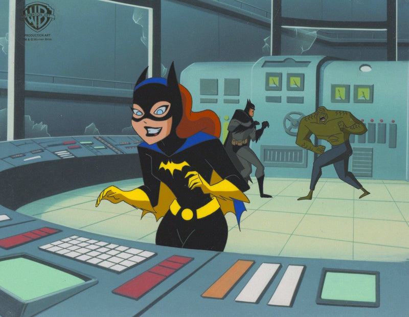 The New Batman Adventures Original Production Cel: Batgirl, Batman, and Croc - Choice Fine Art