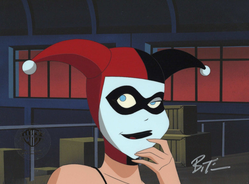 The New Batman Adventures Original Production Cel with Matching Drawing signed by Bruce Timm: Harley Quinn - Choice Fine Art