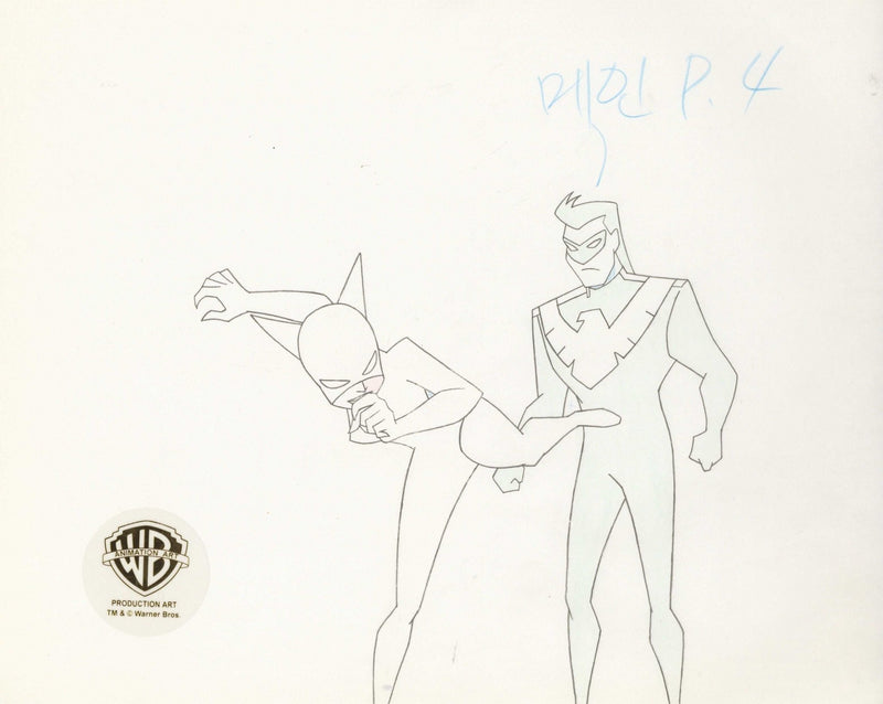 The New Batman Adventures Original Production Drawing: Catwoman and Nightwing - Choice Fine Art