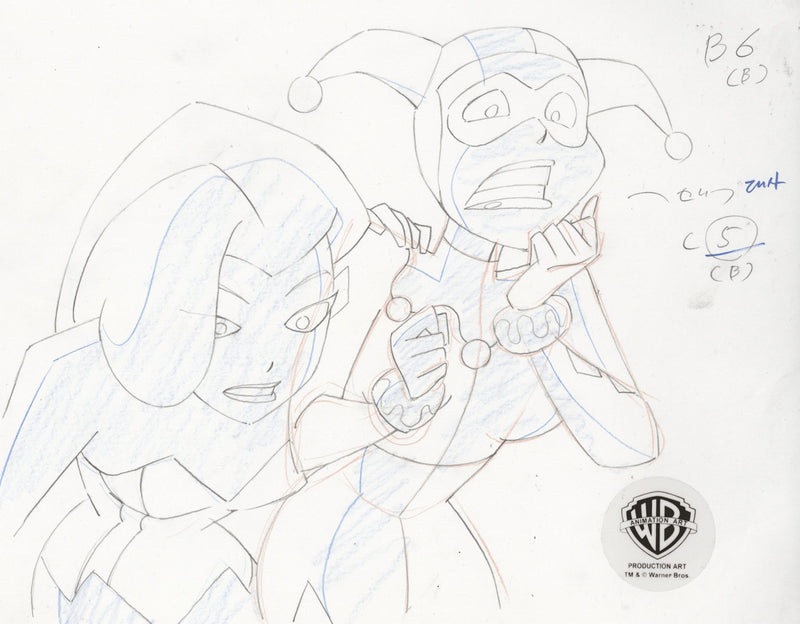 The New Batman Adventures Original Production Drawing: Harley Quinn and Poison Ivy - Choice Fine Art