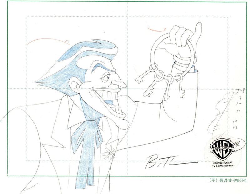 The New Batman Adventures Original Production Drawing signed by Bruce Timm: Joker - Choice Fine Art