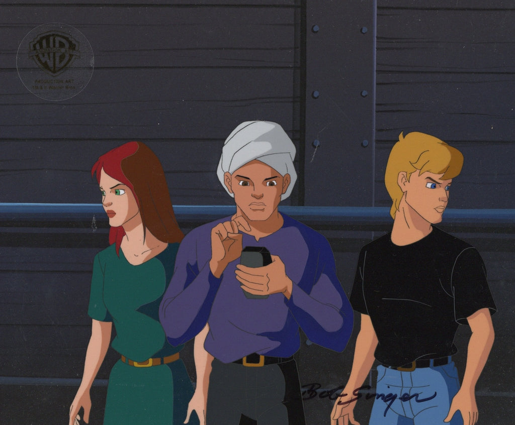 The Real Adventures of Jonny Quest Original Production Cel on Original Background signed by Bob Singer: Jonny, Jessie, and Hadji - Choice Fine Art