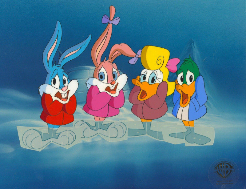 Tiny Toons Original Production Cel: Babs Bunny, Buster Bunny, Shirley the Loon, and Plucky Duck - Choice Fine Art