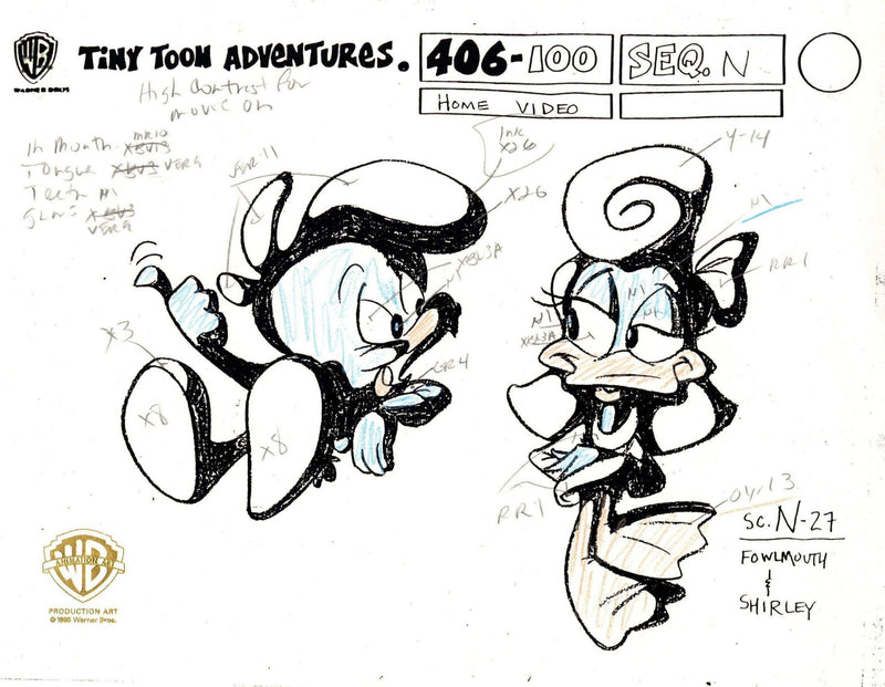 Tiny Toons Original Production Color Call Out Set: Fowlmouth And Shirley - Choice Fine Art
