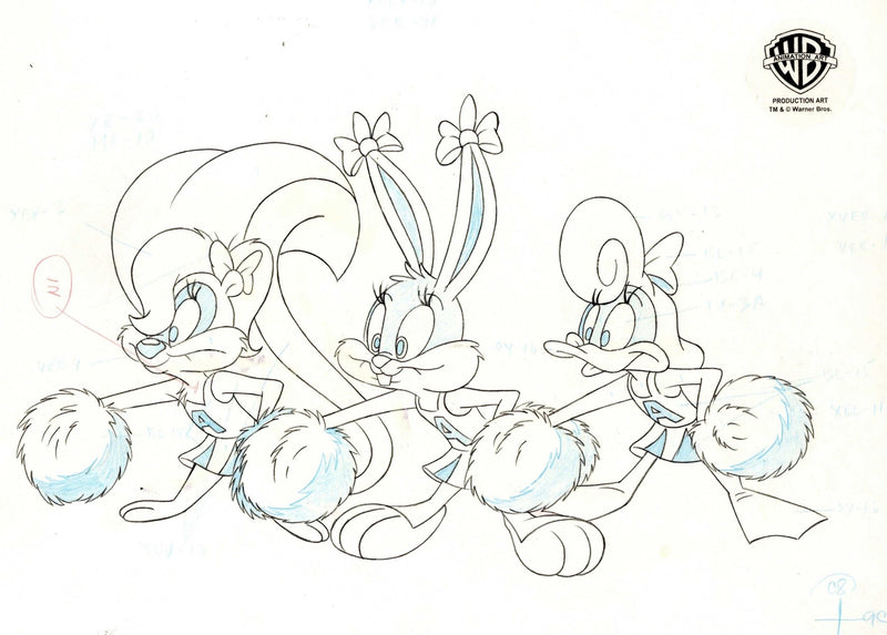 Tiny Toons Original Production Drawing: Fifi, Babs, Shirley - Choice Fine Art